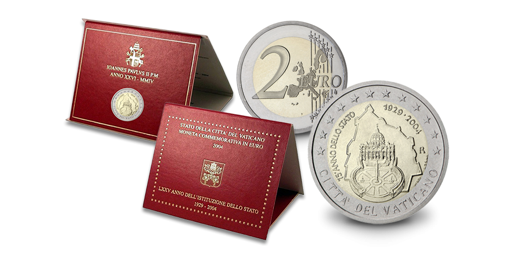 Vatikāna valsts 75. gadadienai veltīta 2 eiro piemiņas monēta 